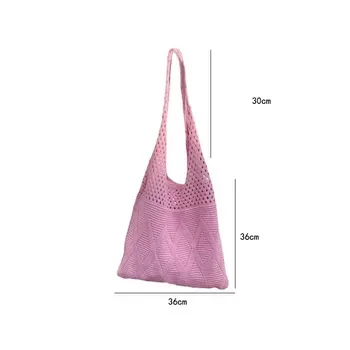 Crochet Knit Shoulder Shopping Bag