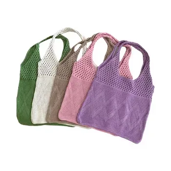 Crochet Knit Shoulder Shopping Bag