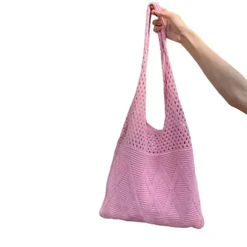 Crochet Knit Shoulder Shopping Bag