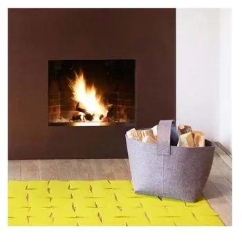 Foldable Felt Firewood Basket with Handles