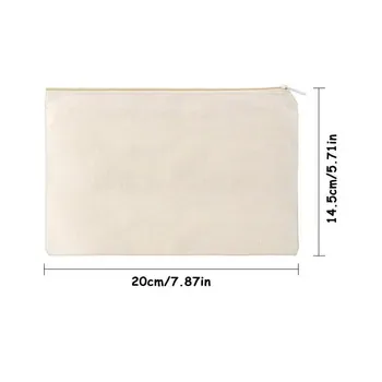 Custom Zippered Cotton Canvas Makeup Pouch