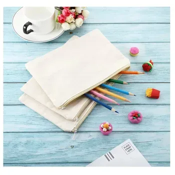 Custom Zippered Cotton Canvas Makeup Pouch