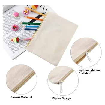 Custom Zippered Cotton Canvas Makeup Pouch