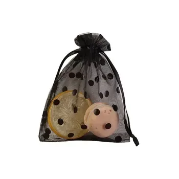White Dot Organza Gift Pouch 5x7in