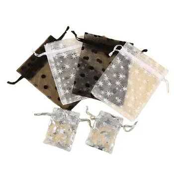 White Dot Organza Gift Pouch 5x7in