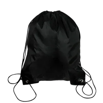 Custom Waterproof Drawstring Black Polyester Backpack