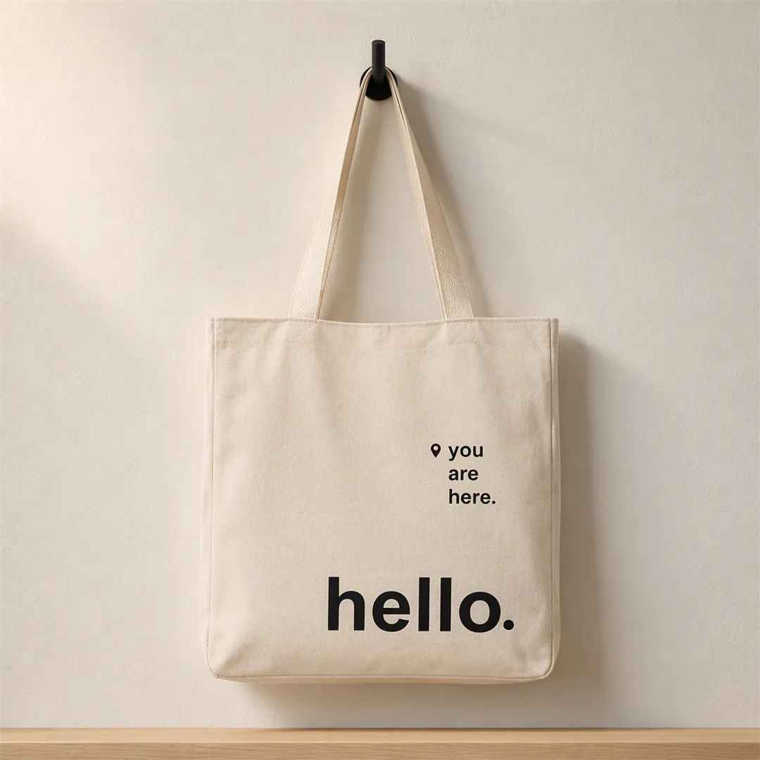 Handled canvas shopping tote bag for custom logo printing
