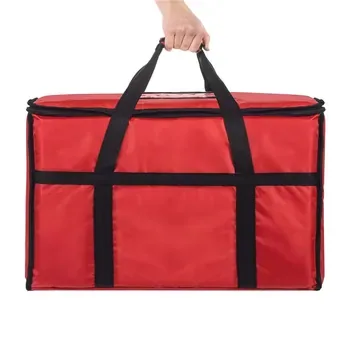 Custom Insulated Red 600D Lunch Cooler Bag