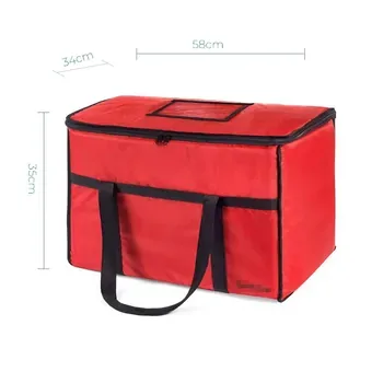 Custom Insulated Red 600D Lunch Cooler Bag