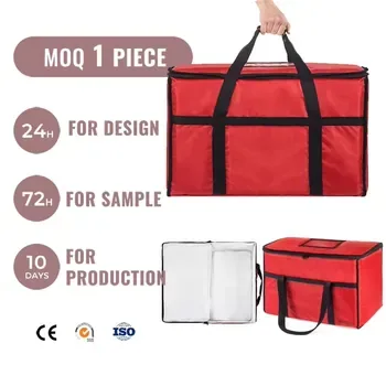 Custom Insulated Red 600D Lunch Cooler Bag