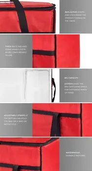 Custom Insulated Red 600D Lunch Cooler Bag
