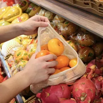 Custom Mesh Drawstring Cotton Produce Bag