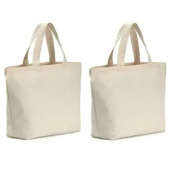 Natural Cotton Calico Grocery Tote
