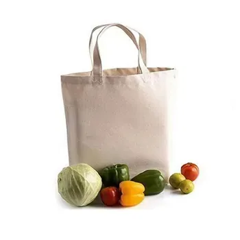 Natural Cotton Calico Grocery Tote