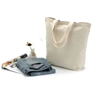 Natural Cotton Calico Grocery Tote