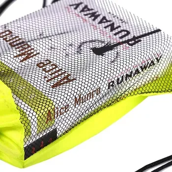 Custom Mesh Drawstring Black Nylon Backpack