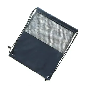 Custom Mesh Drawstring Black Nylon Backpack