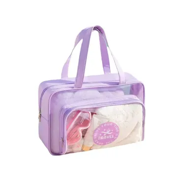Three-Piece Clear PVC Wet and Dry Travel Bag Set