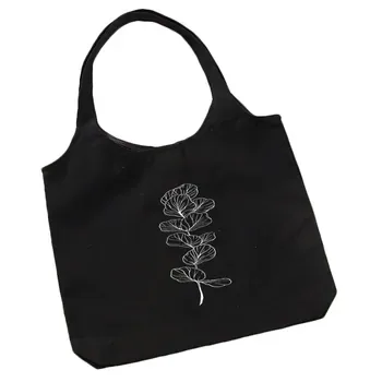 Custom Black Cotton Canvas Shopping Tote ZG2107302