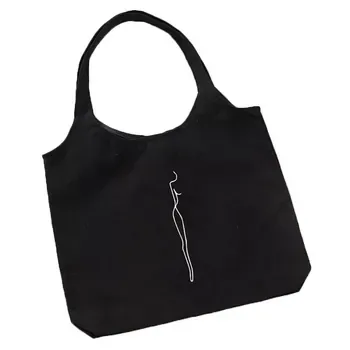 Custom Black Cotton Canvas Shopping Tote ZG2107302