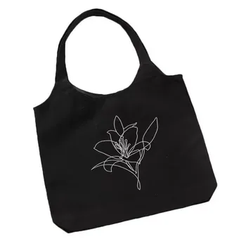 Custom Black Cotton Canvas Shopping Tote ZG2107302