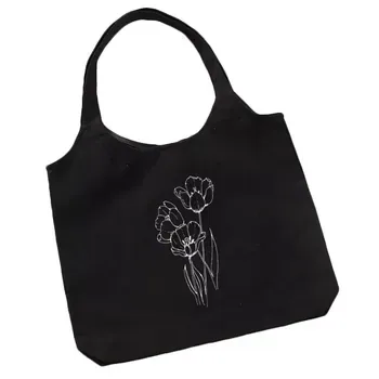 Custom Black Cotton Canvas Shopping Tote ZG2107302