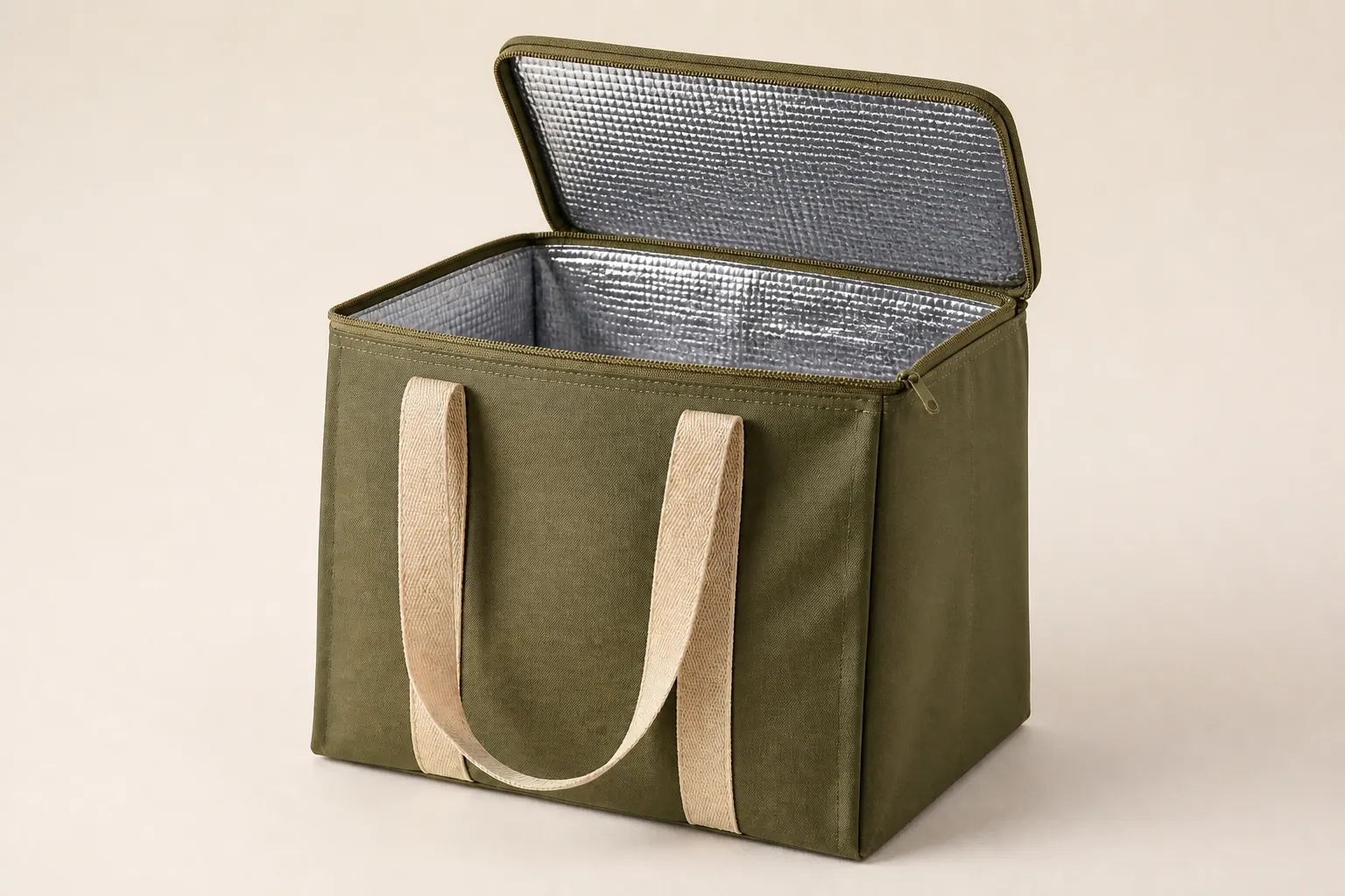 Insulated cooler bag with handles